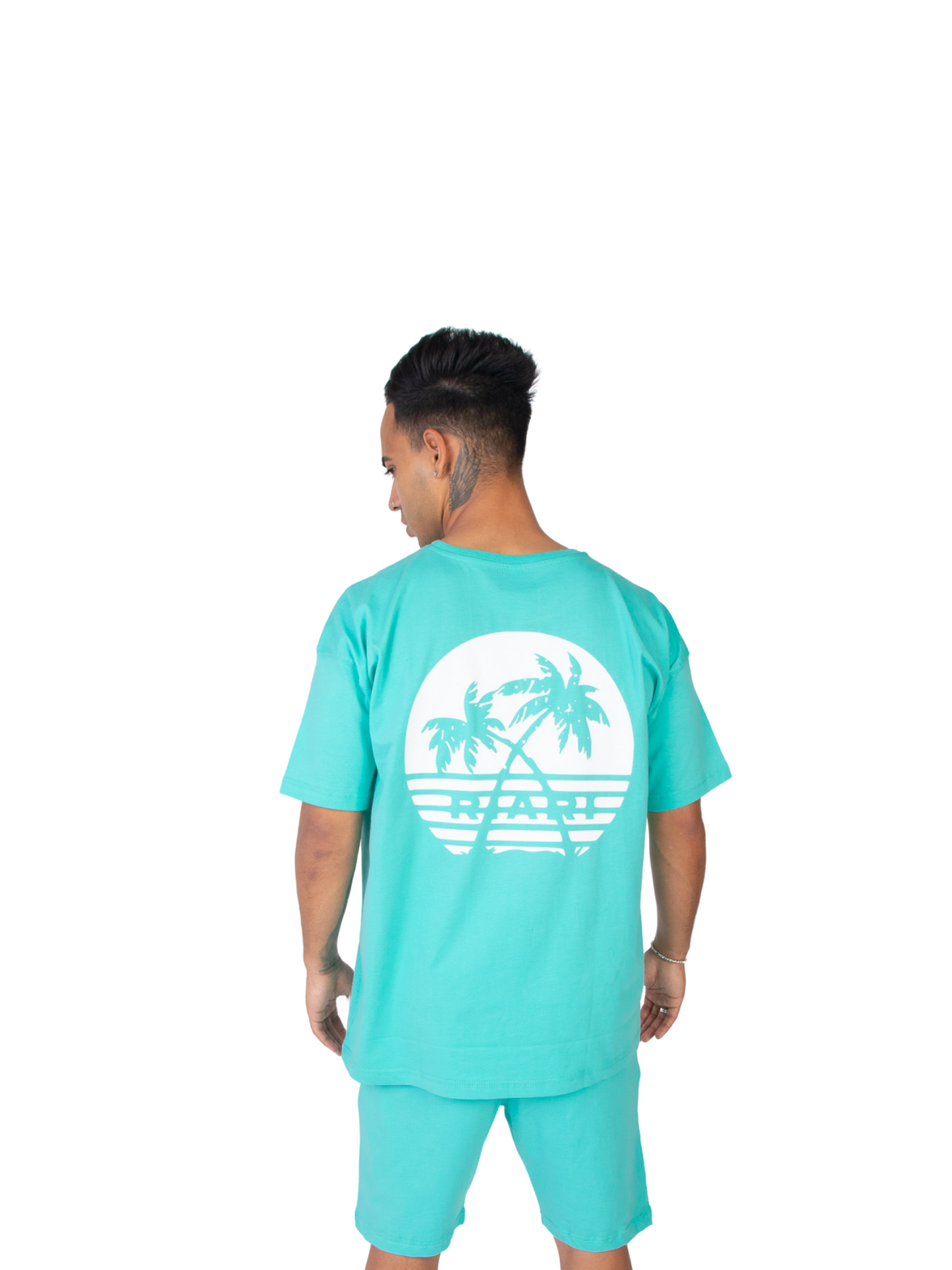 Palm Tee - Aqua Blue