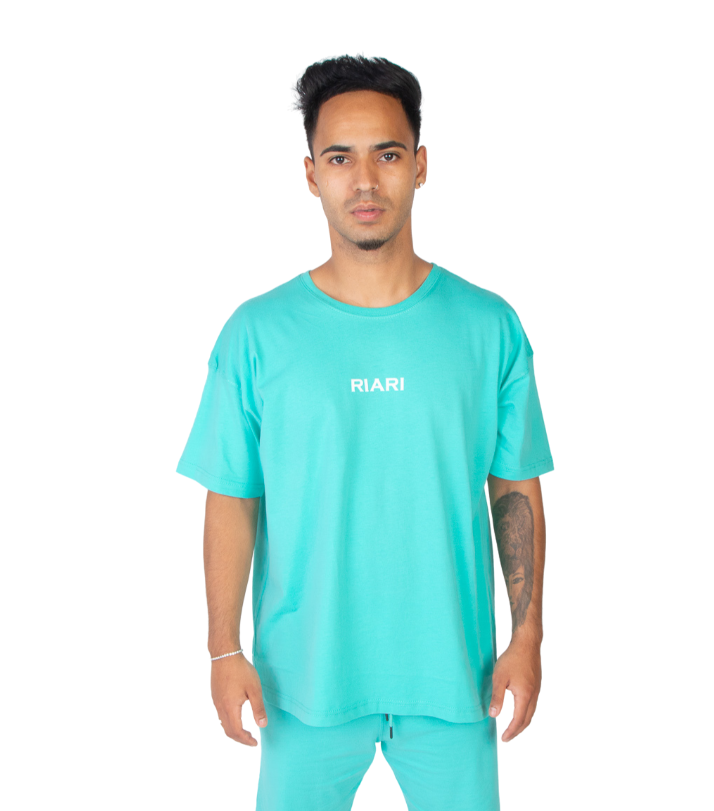 Palm Tee - Aqua Blue
