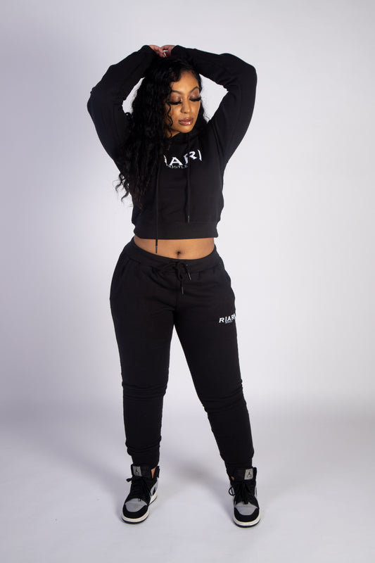 Cropped Black Hustle 2.0 Tracksuit