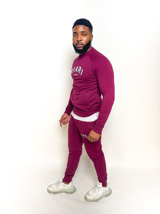 Mens Burgundy Tracksuit