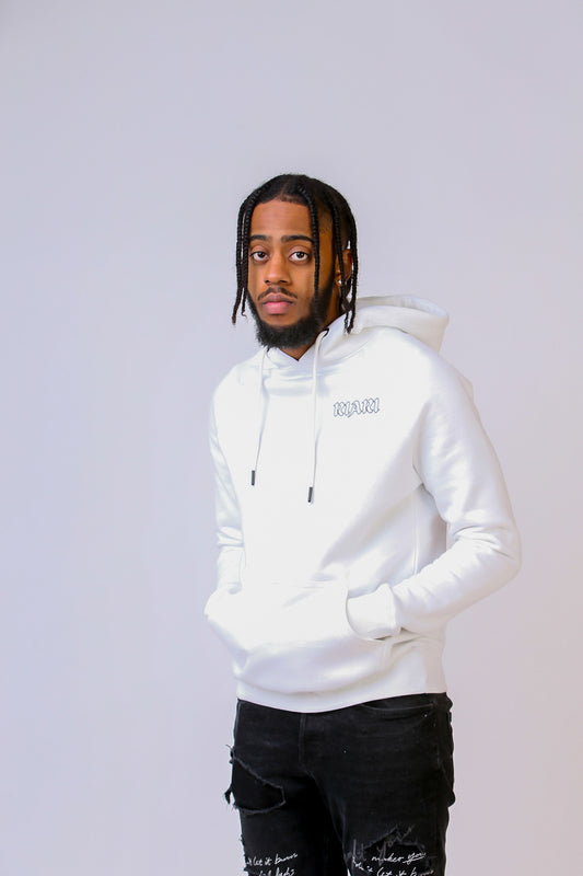White Rich Rose Fitted Hoodie