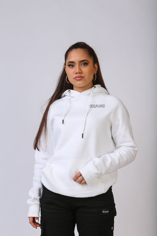 White Rich Rose Fitted Hoodie