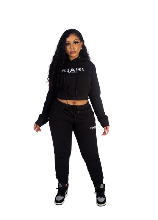 Cropped Black Hustle 2.0 Tracksuit