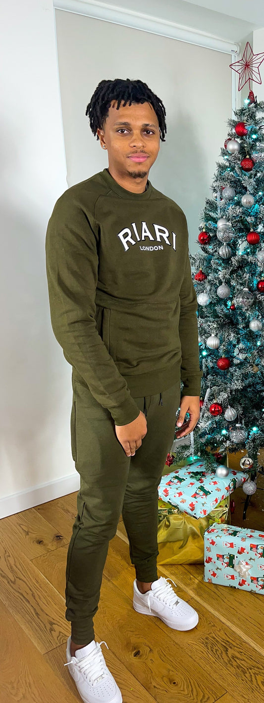 Mens Khaki Xmas Tracksuit