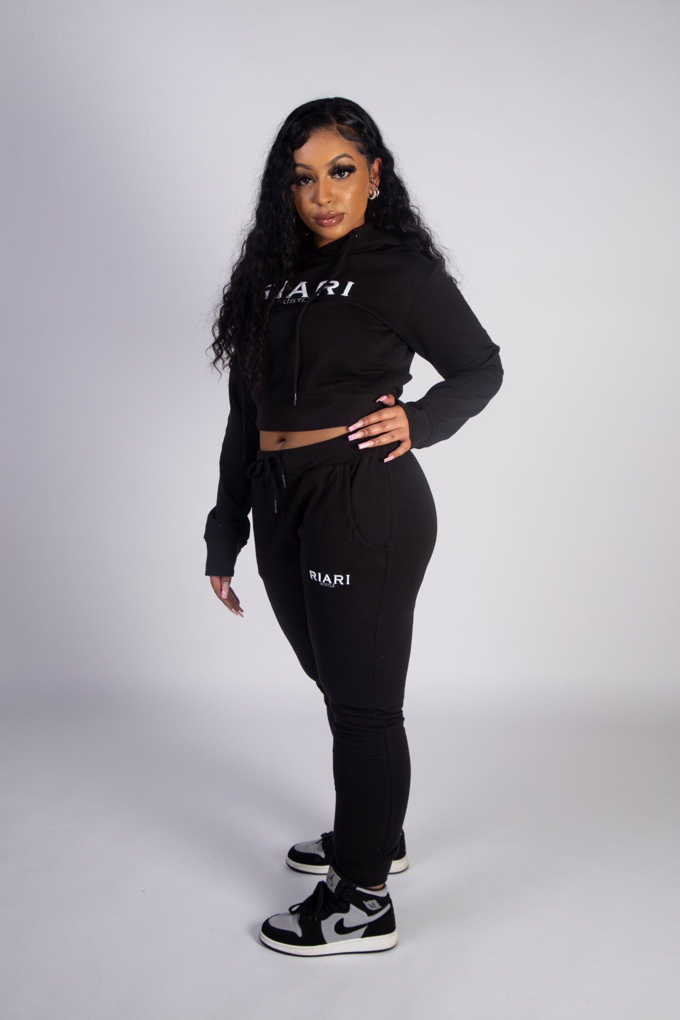 Cropped Black Hustle 2.0 Tracksuit