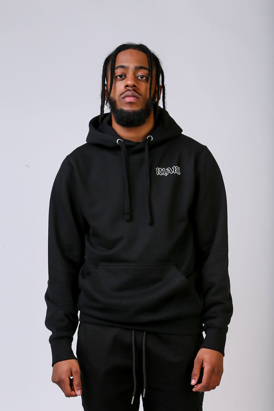 Black Rich Rose Hoodie - Regular Fit